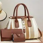 Fashion Luxurious Ladies 3 In 1 Multicolored Handbag