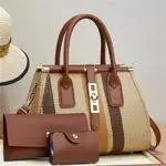 Fashion Luxurious Ladies 3 In 1 Multicolored Handbag