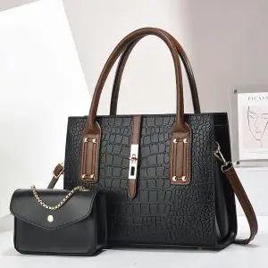 Fashion Elegant Quality Leather Handbags 2 In 1 Shoulder